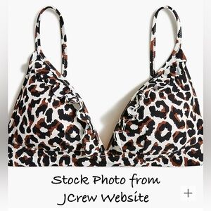 J.Crew NWT “Leopard ruffle french bikini top”Size M NEW style BG230 light lining
